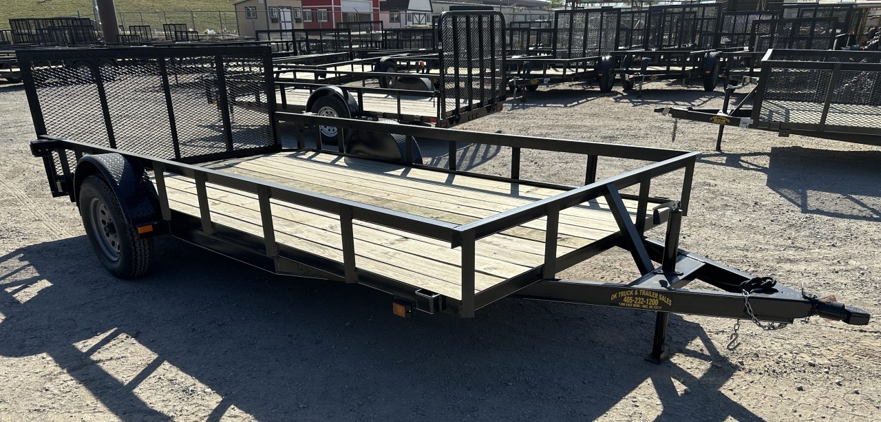 New 2024 Road Boss 83"x14' Single Axle w/ Dove Tail & 3' Gate Utility Trailer