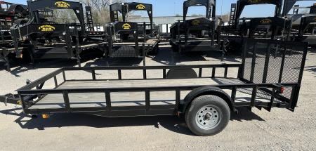 New 2024 Road Boss 83"x14' Single Axle w/ Dove Tail & 3' Gate Utility Trailer