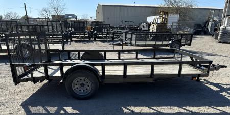 New 2024 Road Boss 83"x14' Single Axle w/ Dove Tail & 3' Gate Utility Trailer