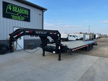 New 2026 Norstar FXG 102 X25' DECKOVER DUAL WHEEL 22K GVWR FULL WIDTH RAMPS Equipment Trailer