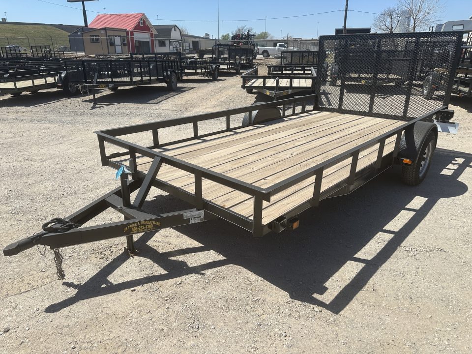 New 2025 Road Boss 83"x14' Single Axle with 4' spring assisted gate Utility Trailer