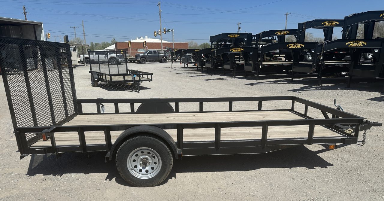 New 2025 Road Boss 83"x14' Single Axle with 4' spring assisted gate Utility Trailer