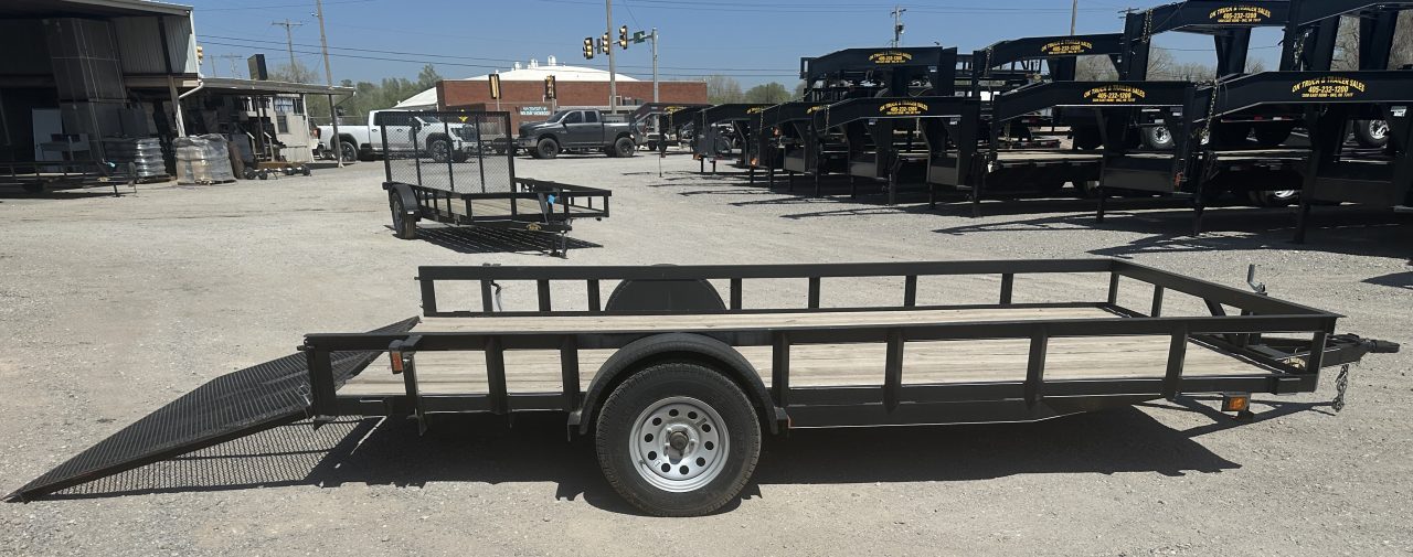New 2025 Road Boss 83"x14' Single Axle with 4' spring assisted gate Utility Trailer
