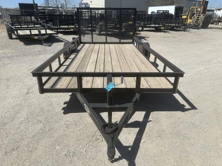 New 2025 Road Boss 83"x14' Single Axle with 4' spring assisted gate Utility Trailer