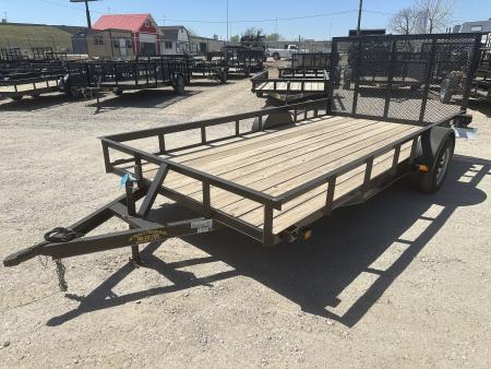 New 2025 Road Boss 83 x14' Single Axle with 4' spring assisted gate Utility Trailer