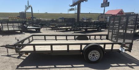 New 2025 Road Boss 83"x14' Single Axle with 4' spring assisted gate Utility Trailer