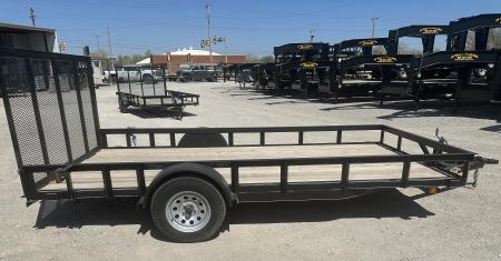 New 2025 Road Boss 83"x14' Single Axle with 4' spring assisted gate Utility Trailer