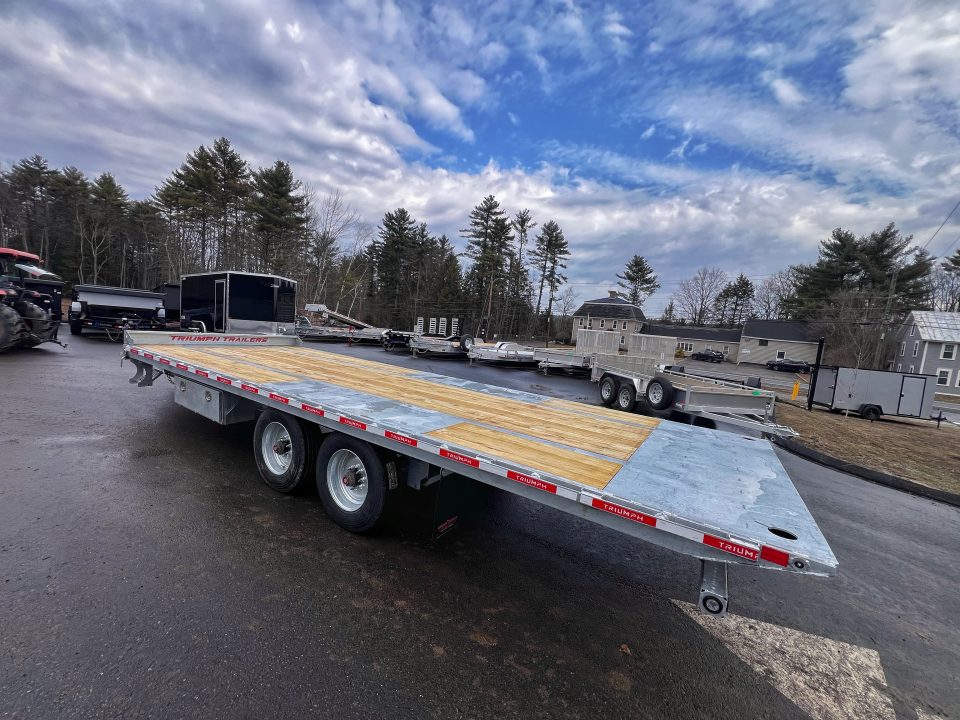 New 2026 Triumph galvanized 102x24 full power tilt deckover/12'' I-Beam/ Hydro Jacks & spare tire- 20k GVW