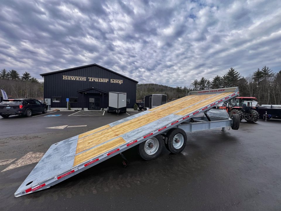 New 2026 Triumph galvanized 102x24 full power tilt deckover/12'' I-Beam/ Hydro Jacks & spare tire- 20k GVW