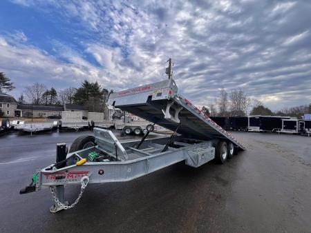 New 2026 Triumph galvanized 102x24 full power tilt deckover/12'' I-Beam/ Hydro Jacks & spare tire- 20k GVW