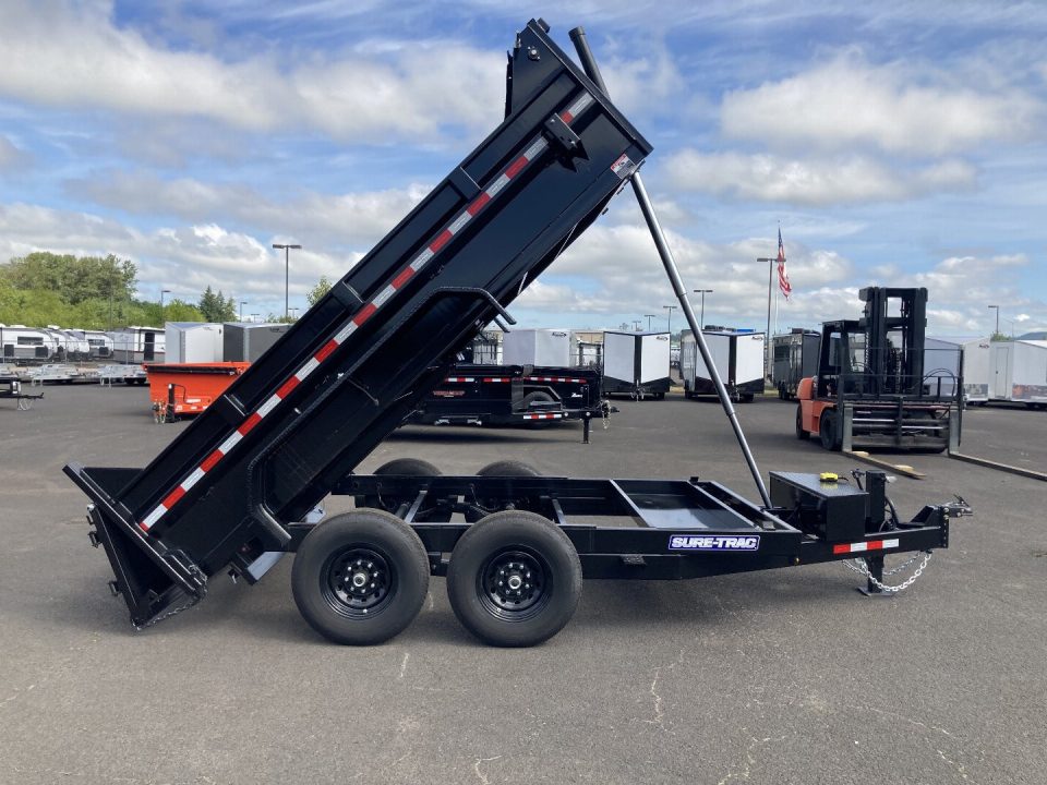 New 2025 Sure-Trac 7x14 Telescopic Dump Trailer 14k GVWR