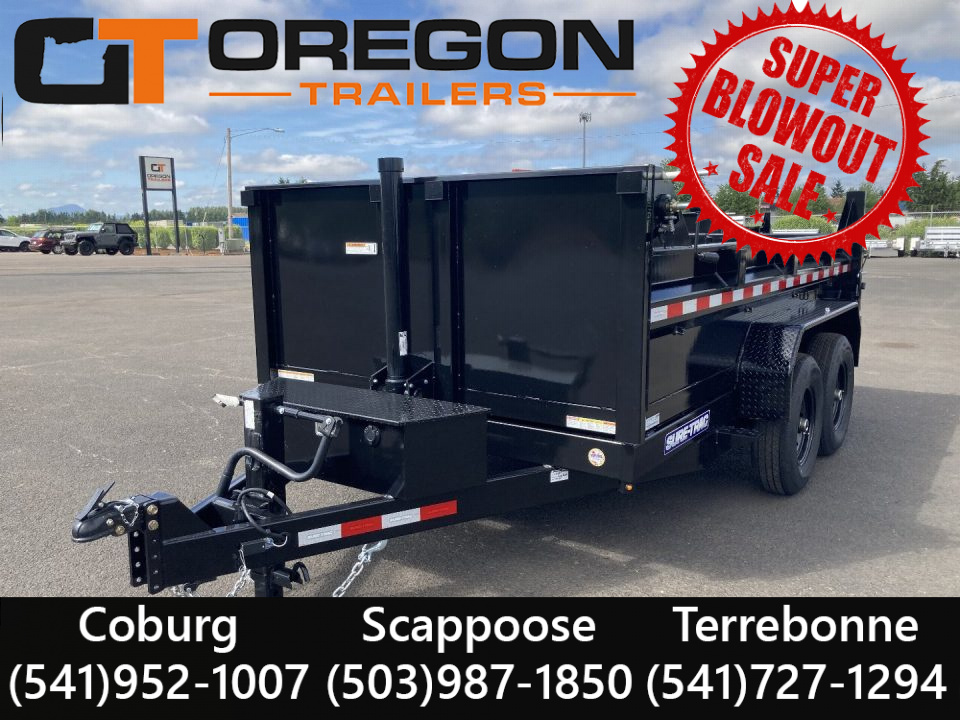 New 2025 Sure-Trac 7x14 Telescopic Dump Trailer 14k GVWR