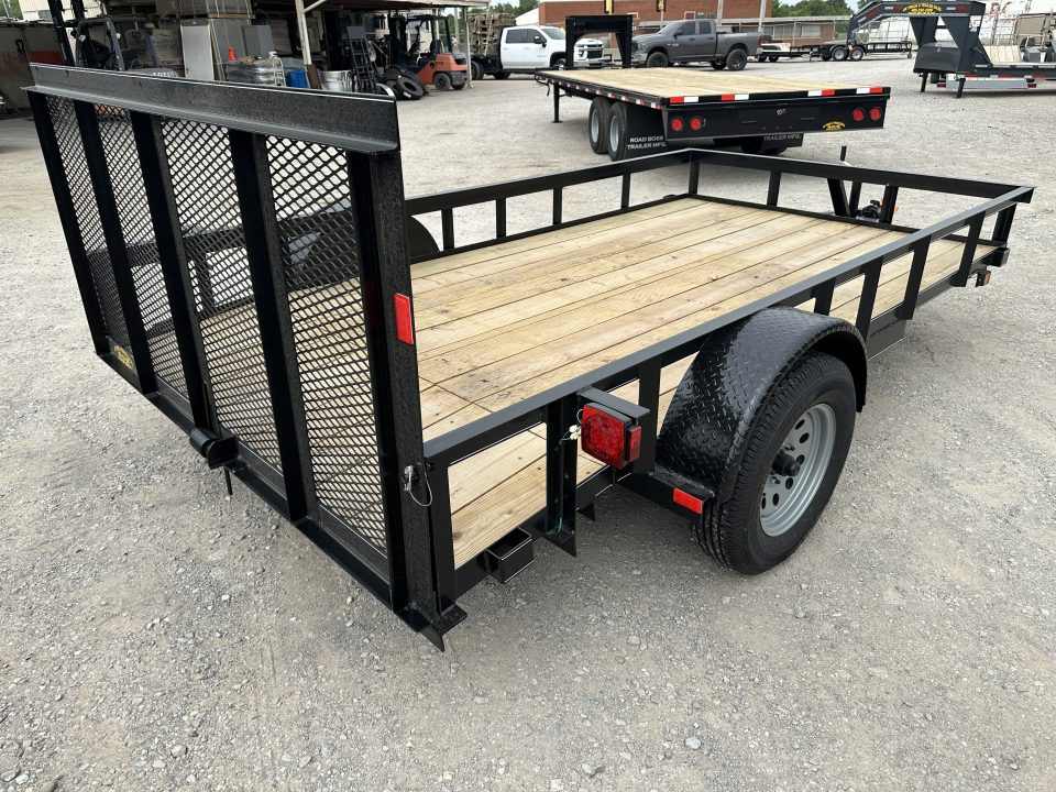 New 2026 Road Boss 77"x12' Single Axle with 3' gate & Dove tail Utility Trailer