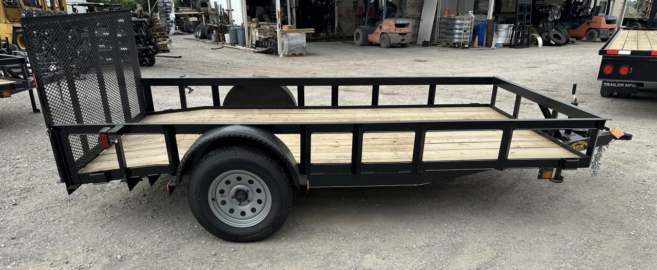 New 2026 Road Boss 77"x12' Single Axle with 3' gate & Dove tail Utility Trailer