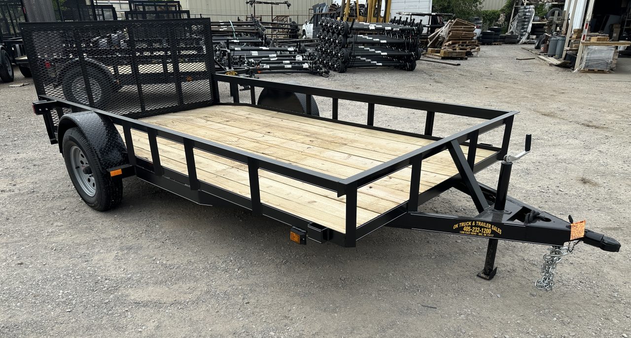 New 2026 Road Boss 77"x12' Single Axle with 3' gate & Dove tail Utility Trailer