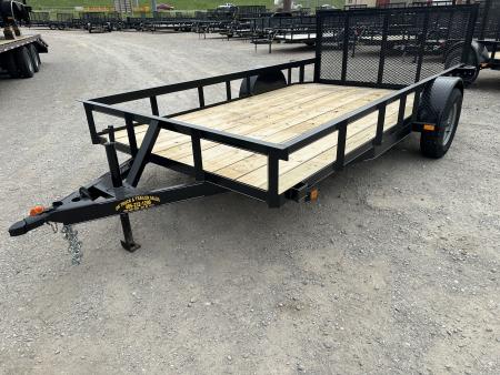 New 2026 Road Boss 77 x12' Single Axle with 3' gate & Dove tail Utility Trailer