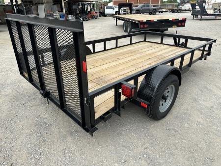 New 2026 Road Boss 77"x12' Single Axle with 3' gate & Dove tail Utility Trailer