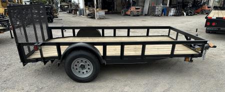 New 2026 Road Boss 77"x12' Single Axle with 3' gate & Dove tail Utility Trailer