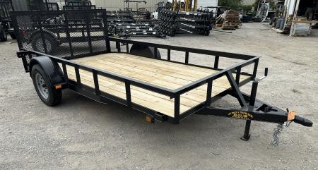 New 2026 Road Boss 77"x12' Single Axle with 3' gate & Dove tail Utility Trailer