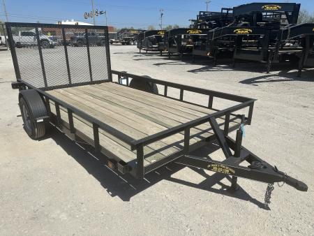 New 2025 Road Boss 77 x12' Single Axle with 4' rear gate Utility Trailer