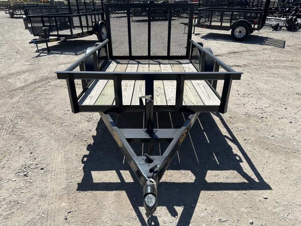 New 2025 Road Boss 5'x8' Single Axle with Pipe top, Dove & 3' Gate Utility Trailer