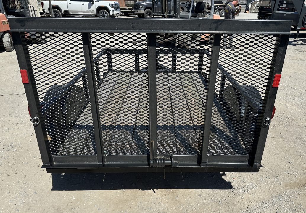 New 2025 Road Boss 5'x8' Single Axle with Pipe top, Dove & 3' Gate Utility Trailer