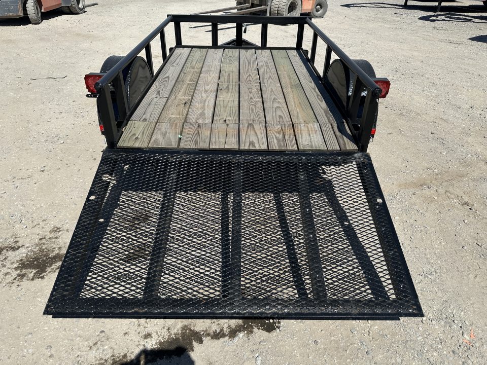 New 2025 Road Boss 5'x8' Single Axle with Pipe top, Dove & 3' Gate Utility Trailer