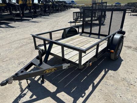 New 2025 Road Boss 5'x8' Single Axle with Pipe top, Dove & 3' Gate Utility Trailer