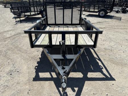 New 2025 Road Boss 5'x8' Single Axle with Pipe top, Dove & 3' Gate Utility Trailer