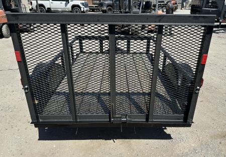 New 2025 Road Boss 5'x8' Single Axle with Pipe top, Dove & 3' Gate Utility Trailer