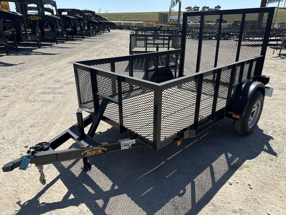 New 2025 Road Boss 5'x8' Single Axle with 4' gate & 24" tall mesh sides Utility Trailer