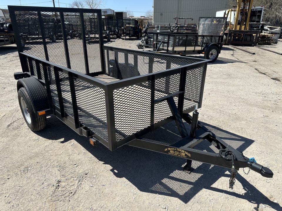 New 2025 Road Boss 5'x8' Single Axle with 4' gate & 24" tall mesh sides Utility Trailer