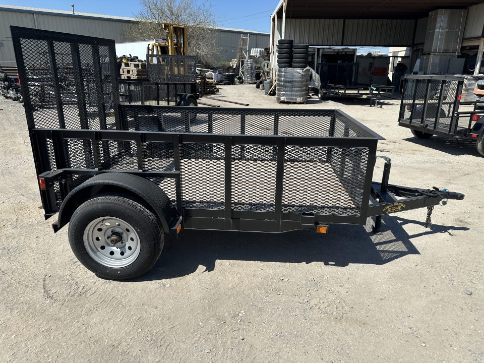 New 2025 Road Boss 5'x8' Single Axle with 4' gate & 24" tall mesh sides Utility Trailer