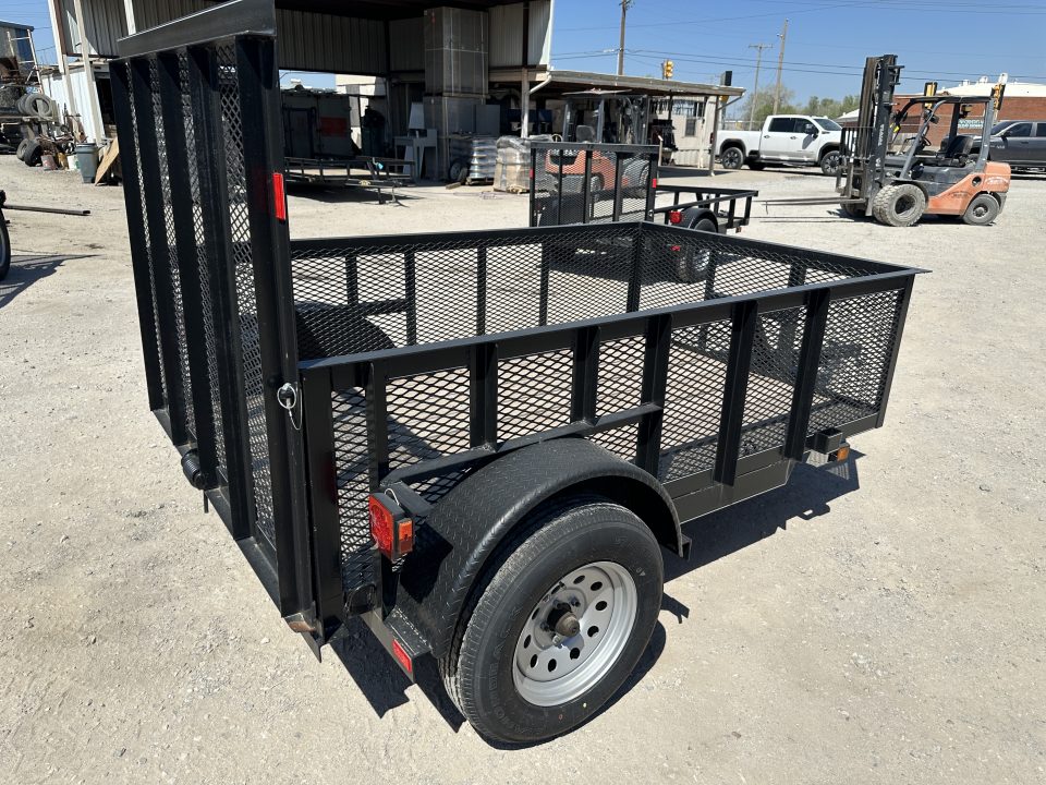 New 2025 Road Boss 5'x8' Single Axle with 4' gate & 24" tall mesh sides Utility Trailer