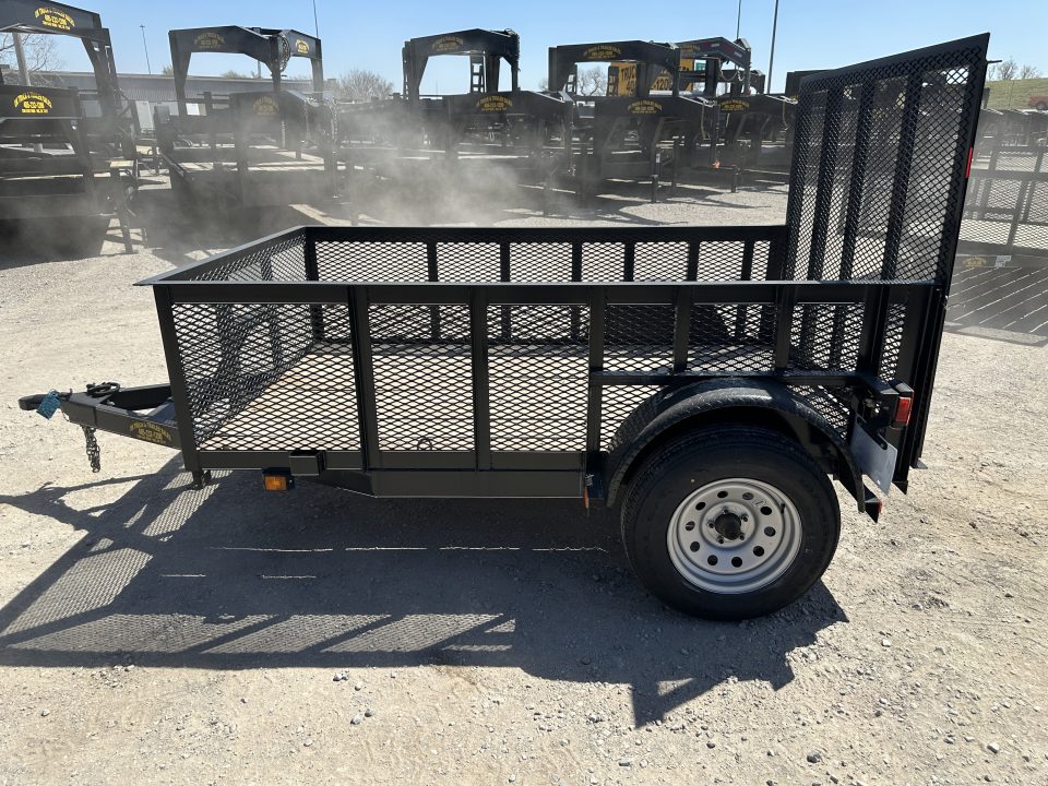 New 2025 Road Boss 5'x8' Single Axle with 4' gate & 24" tall mesh sides Utility Trailer