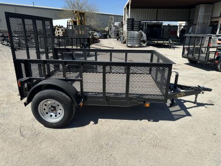 New 2025 Road Boss 5'x8' Single Axle with 4' gate & 24" tall mesh sides Utility Trailer