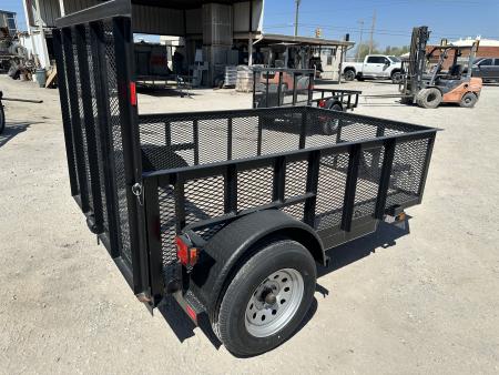 New 2025 Road Boss 5'x8' Single Axle with 4' gate & 24" tall mesh sides Utility Trailer