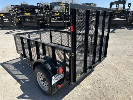 New 2025 Road Boss 5'x8' Single Axle with 4' gate & 24" tall mesh sides Utility Trailer