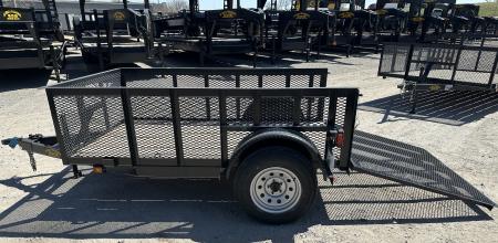 New 2025 Road Boss 5'x8' Single Axle with 4' gate & 24" tall mesh sides Utility Trailer