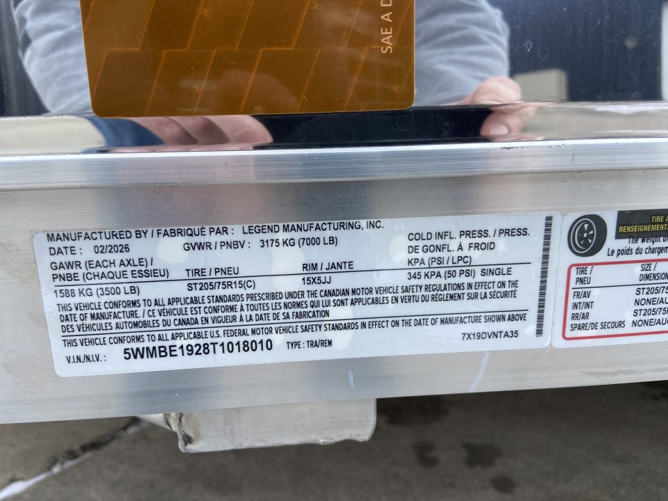 New Legend 7X19 Enclosed Trailer