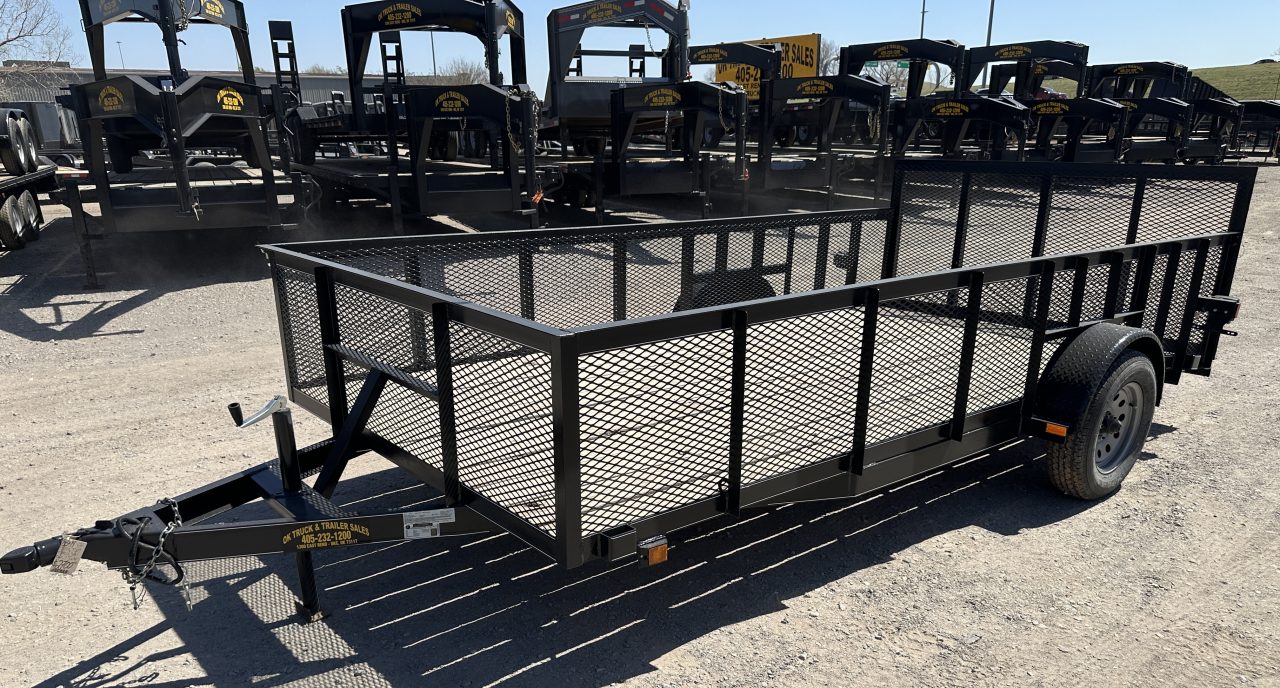 New 2025 Road Boss 83"x14' Single Axle 2' Mesh Sides, 3' Gate with Dove tail Utility Trailer