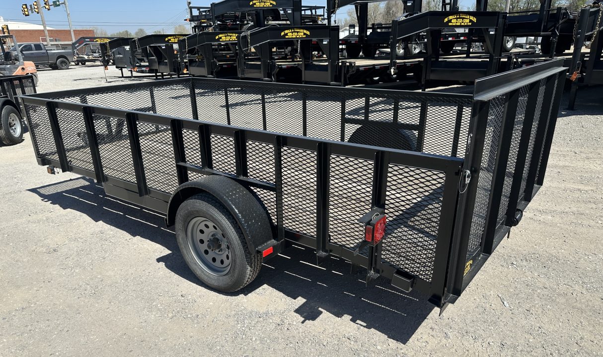 New 2025 Road Boss 83"x14' Single Axle 2' Mesh Sides, 3' Gate with Dove tail Utility Trailer