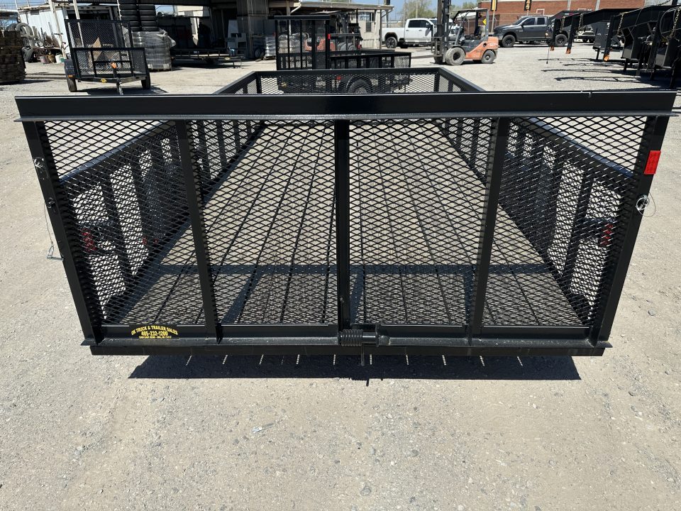 New 2025 Road Boss 83"x14' Single Axle 2' Mesh Sides, 3' Gate with Dove tail Utility Trailer