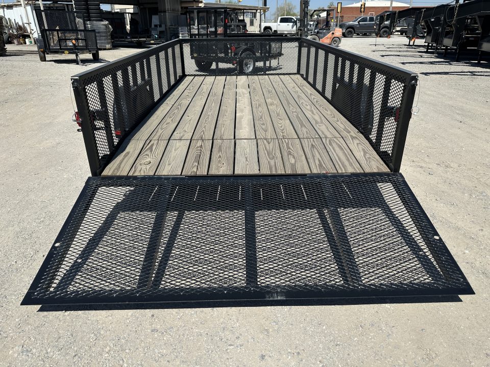 New 2025 Road Boss 83"x14' Single Axle 2' Mesh Sides, 3' Gate with Dove tail Utility Trailer