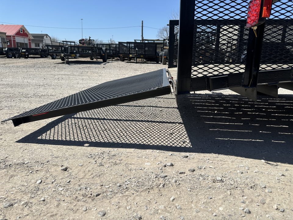 New 2025 Road Boss 83"x14' Single Axle 2' Mesh Sides, 3' Gate with Dove tail Utility Trailer