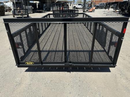New 2025 Road Boss 83"x14' Single Axle 2' Mesh Sides, 3' Gate with Dove tail Utility Trailer