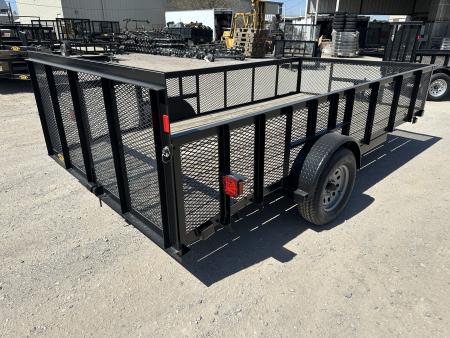 New 2025 Road Boss 83"x14' Single Axle 2' Mesh Sides, 3' Gate with Dove tail Utility Trailer