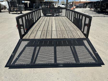 New 2025 Road Boss 83"x14' Single Axle 2' Mesh Sides, 3' Gate with Dove tail Utility Trailer