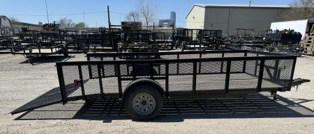 New 2025 Road Boss 83"x14' Single Axle 2' Mesh Sides, 3' Gate with Dove tail Utility Trailer
