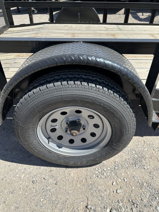 New 2025 Road Boss 83"x12' Single Axle With Dove tail, 3' gate & flip jack Utility Trailer